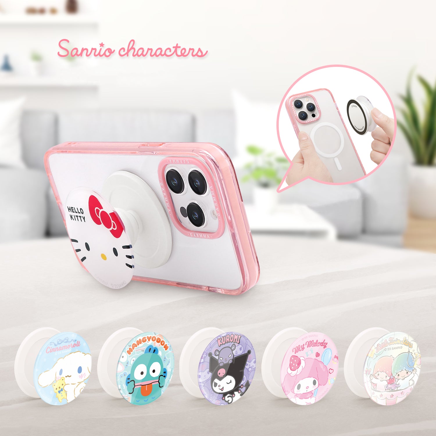 GARMMA Sanrio Characters Magnetic Airbag Bracket Phone Holder - Armor ...