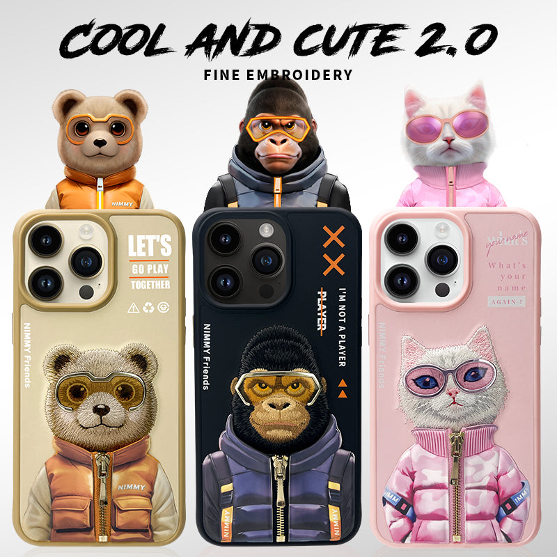 Nimmy Glasses Cool 2.0 Cute Embroidery Case Cover – Armor King Case Nimmy Glasses Cool 2.0 Cute Embroidery Case Cover – Armor King Case