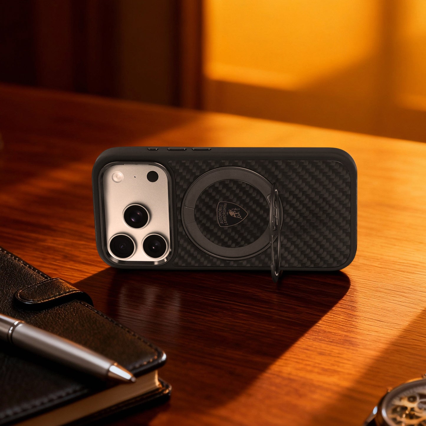 Lamborghini MagSafe 360° Stand Carbon Fiber Phone Case - Temerario D4