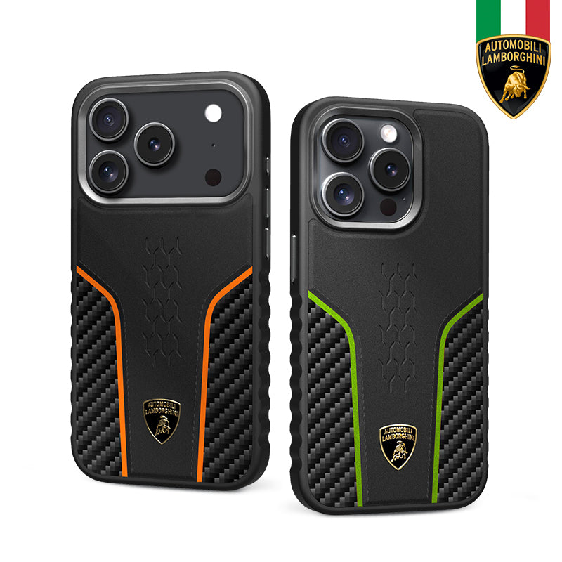 Lamborghini MagSafe Genuine Leather Carbon Fiber Phone Case - Huracan Armor King Case Lamborghini MagSafe Genuine Leather Carbon Fiber Phone Case - Huracan Armor King Case