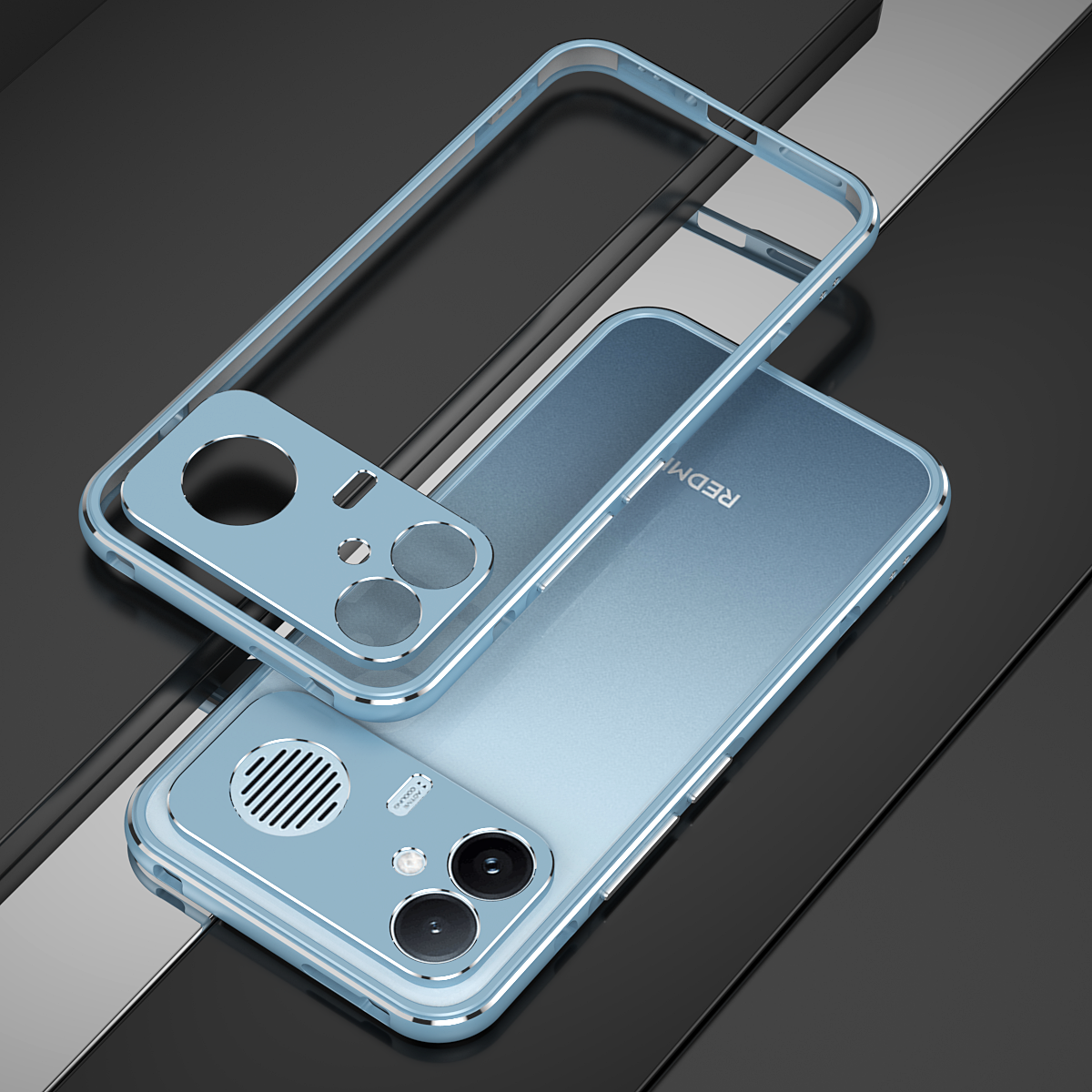 iy Aurora Sword Lens Protector Bicolor Aluminum Bumper Case for Xiaomi Redmi K90 / K80 / K70 series