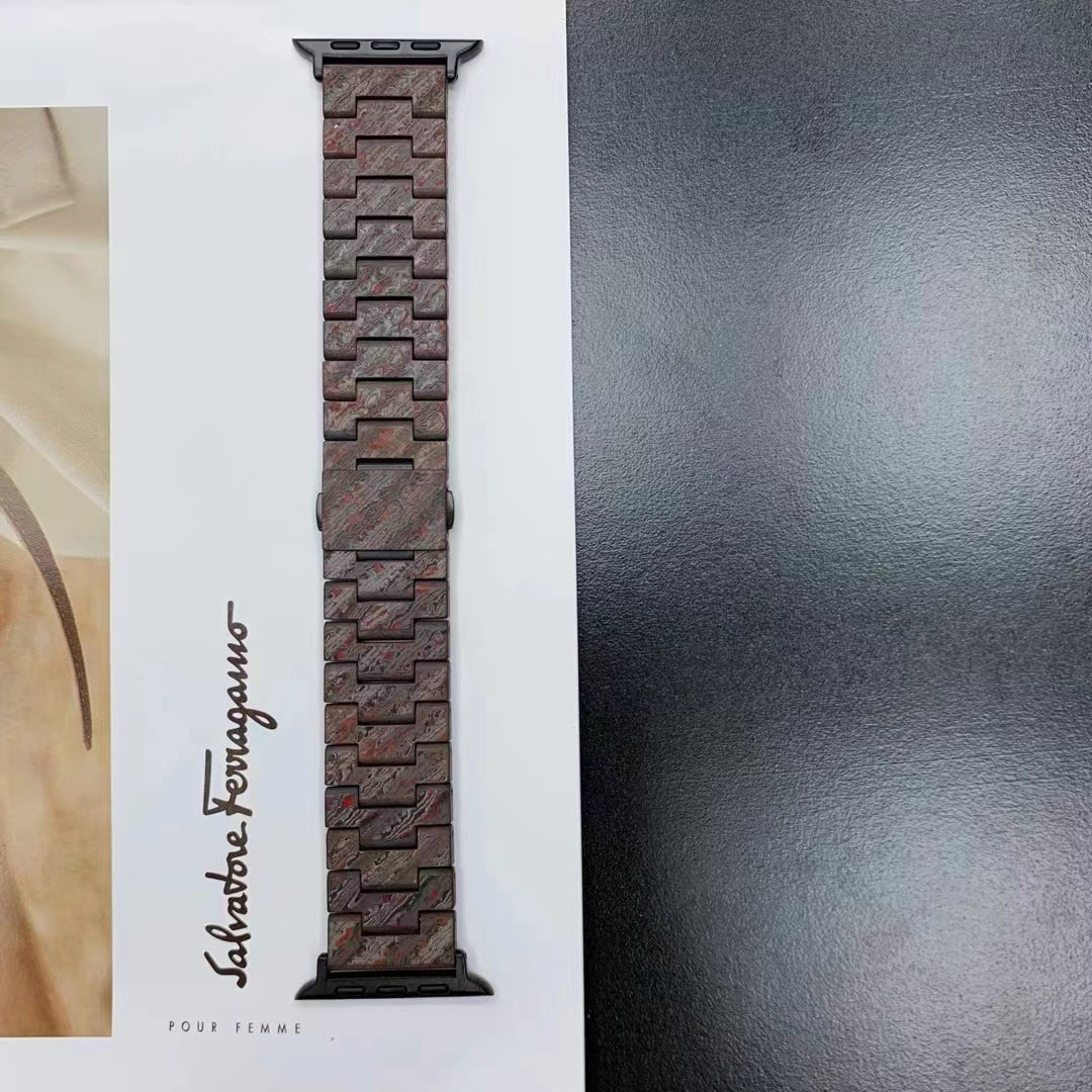 Oatsbasf Luxury Pure Carbon Fiber Adjustable Apple Watch Band Replacement Strap