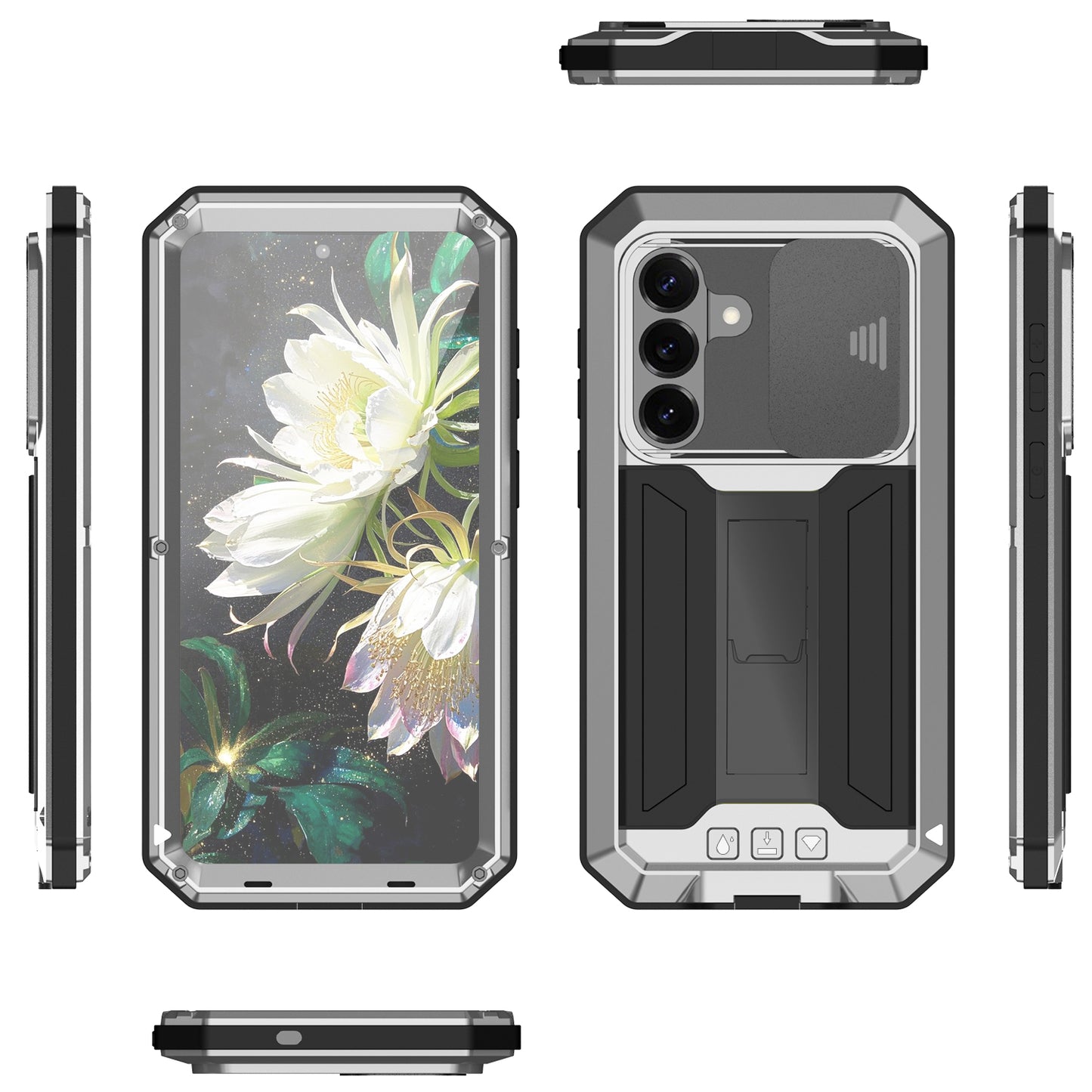 R-Just Kickstand II Lens Protector IP54 Metal Outdoor Military Heavy Duty Case Cover
