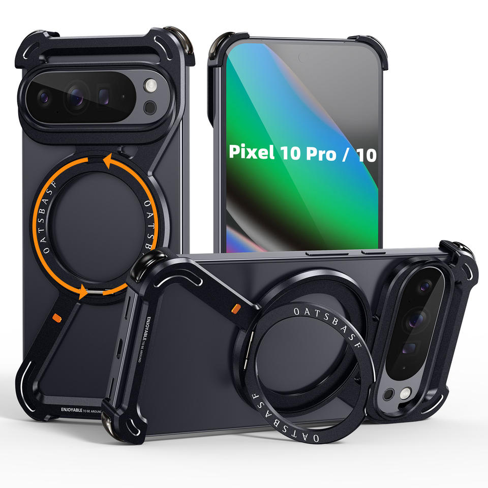 Oatsbasf Z MagSafe Pivot Ring Stand Air Cushion Metal Case Cover