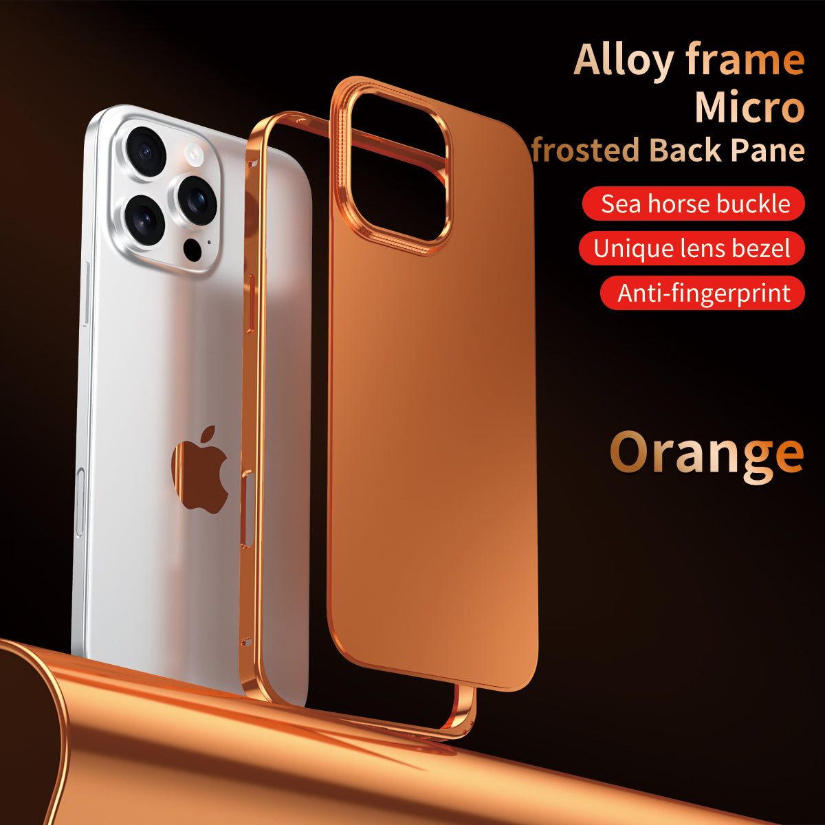 Armor King Sea Horse Buckle Aluminum Alloy Frame Micro-frosted Back Plane Cover Case