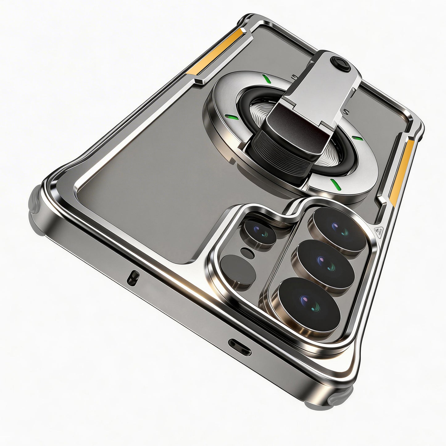 Luphie Mecha Armor Metal Case Cover with Magnetic Ring Holder MagSafe Bracket