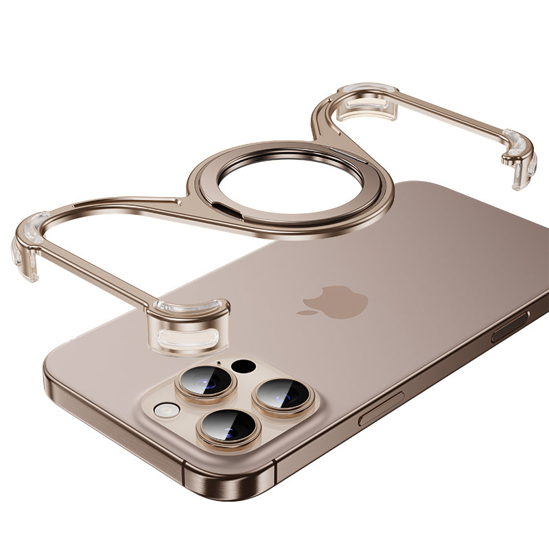 Armor King W Shell MagSafe Pivot Ring Stand Air Cushion Metal Case Cover
