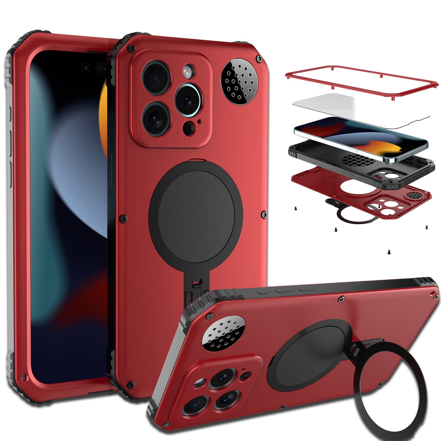 Armor King MagSafe Aromatherapy Kickstand Military Heavy Duty Metal Case