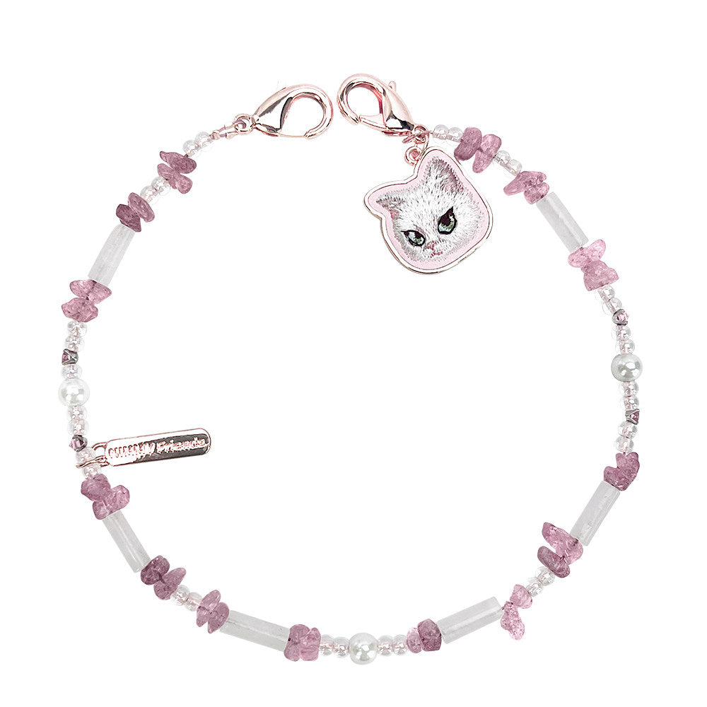 Nimmy Fashion Pets Natural Crystal Bracelet Embroidery Pendant Strap Phone Lanyard