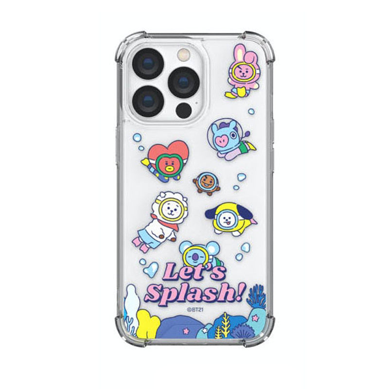 BT21 Let's Splash Clear Air Cushion Reinforced Case Cover