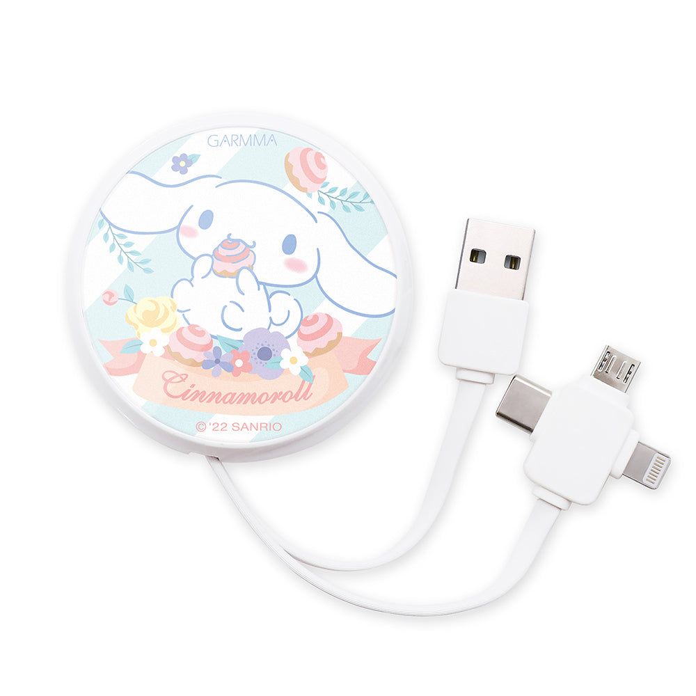 GARMMA Sanrio Characters 3-in-1 Lightning+Type-C+Micro USB Extracted Extension Cable