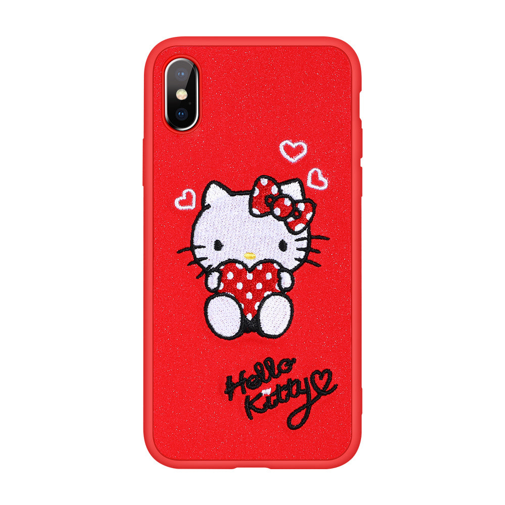 X-Doria Charm Hello Kitty 3D Embroidery Leather Case Cover for Apple iPhone XS/X/8 Plus/7 Plus/7 X-Doria Charm Hello Kitty 3D Embroidery Leather Case Cover for Apple iPhone XS/X/8 Plus/7 Plus/7