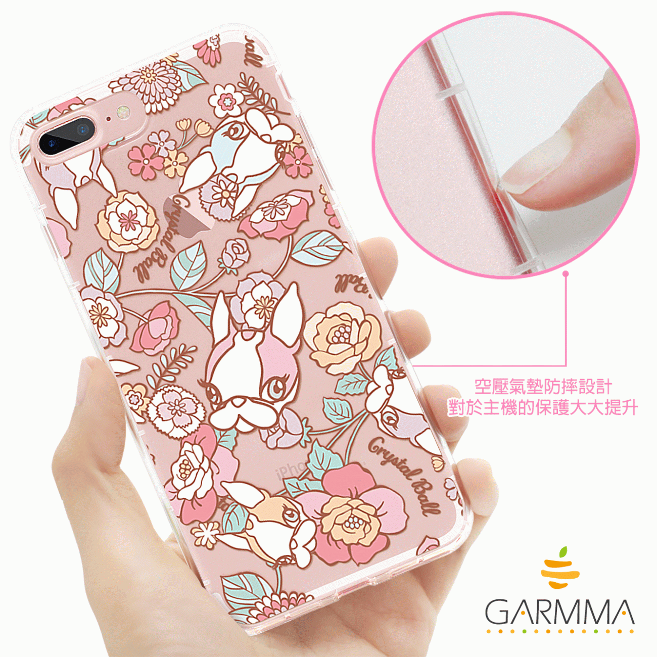 GARMMA Crystal Ball Air Cushion Soft Back Cover Case for Apple iPhone