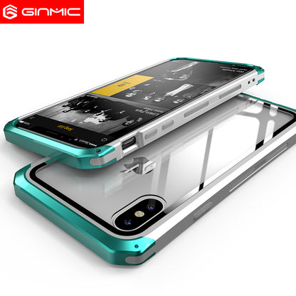 GINMIC Solace Glass Aerospace Aluminum Frame Toughened Glass Case Cover