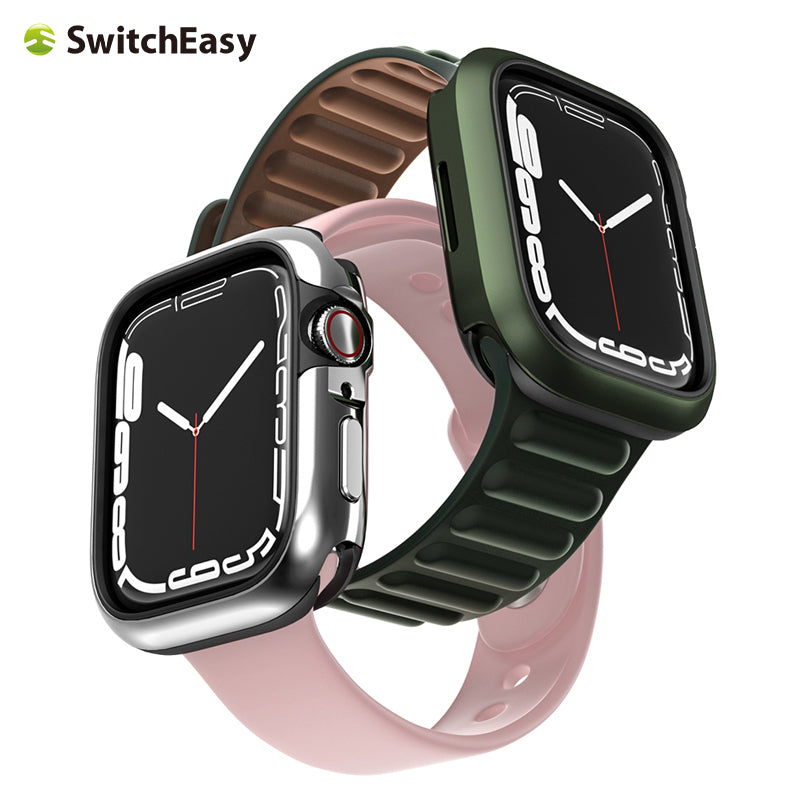 SwitchEasy Odyssey Modern Aluminum Metal + Bayer TPU Bumper Frame Case for Apple Watch