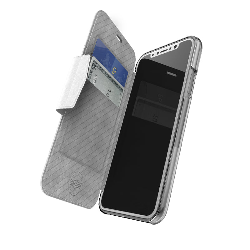 X-Doria Engage Folio Series Leather Cover Clear Back Wallet Case for iPhone 11 Pro Max