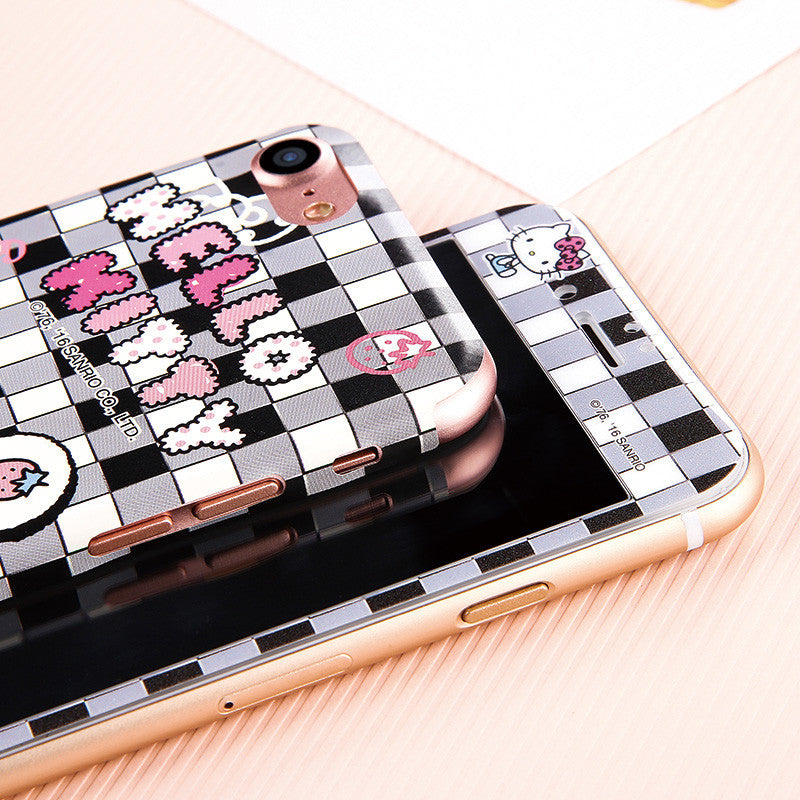 Hello Kitty Wicked 3D Glitter 9H Tempered Glass Screen Protector w/ Back Film for iPhone 8/7