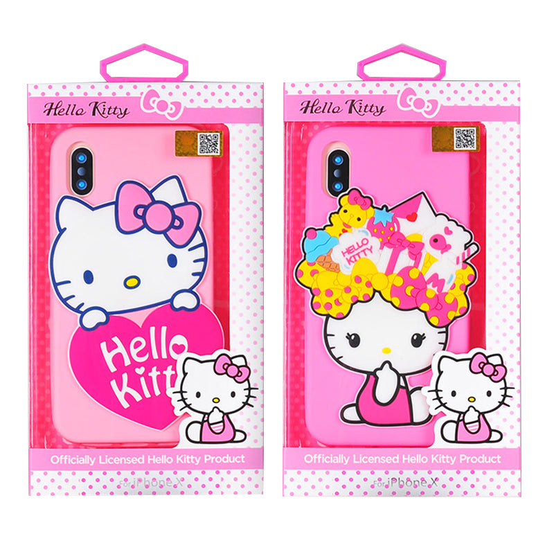 X-Doria Pudding Hello Kitty & My Melody Mirror Shockproof Silicone Case Cover for Apple iPhone XS/X