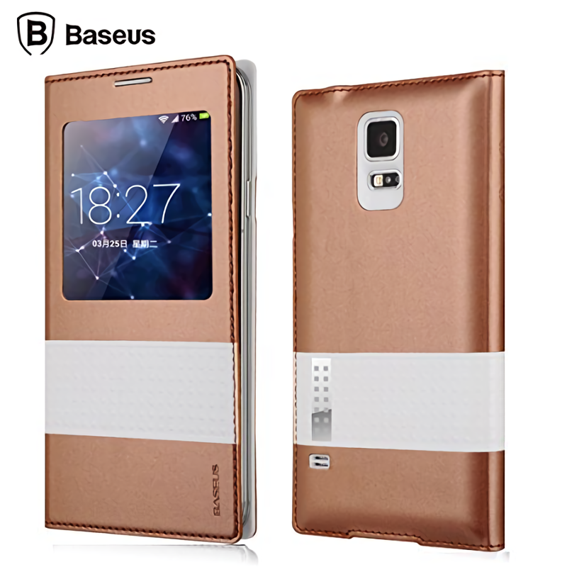 Simple Samsung S5 Cover Case BASEUS View Window Folio Leather