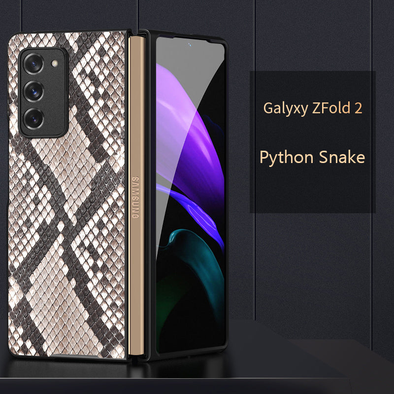 i-idea Luxury Genuine Skin Leather Case Cover for Samsung Galaxy Z Fold2 5G / W21 5G