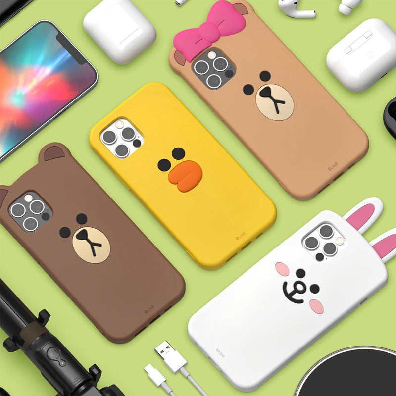 Line Friends Face Shockproof 3D Silicone Case Cover Line Friends Face Shockproof 3D Silicone Case Cover