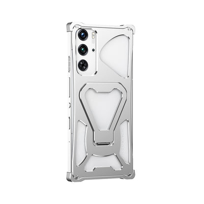 iy Bicolor Transformers Shockproof Aluminum Alloy Kickstand Metal Case Cover