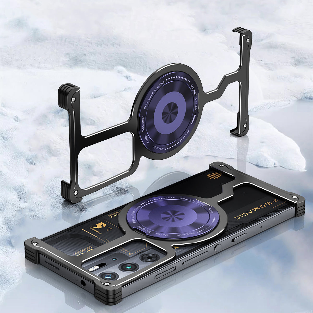 iy Bicolor Armor MagSafe Aluminum Alloy Kickstand Shockproof Metal Case Cover