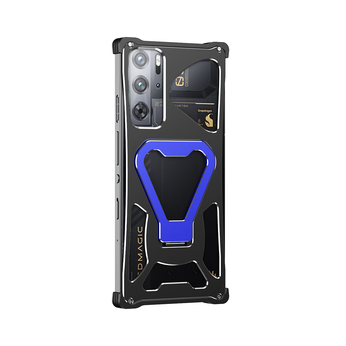 iy Bicolor Transformers Shockproof Aluminum Alloy Kickstand Metal Case Cover