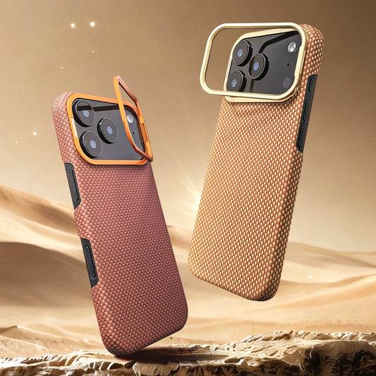 Armor King MagSafe Aramid Fiber Lens Stand Non-Slip Slim Light Case for Apple iPhone 17 series