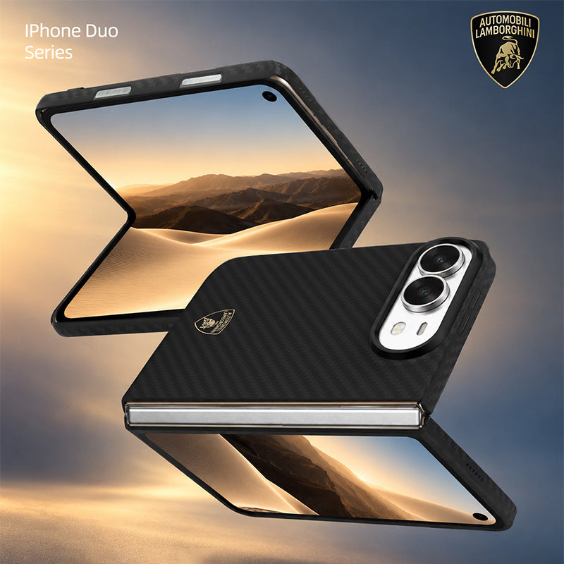 Lamborghini MagSafe Aramid Fiber Foldable Protective Case for iPhone Duo