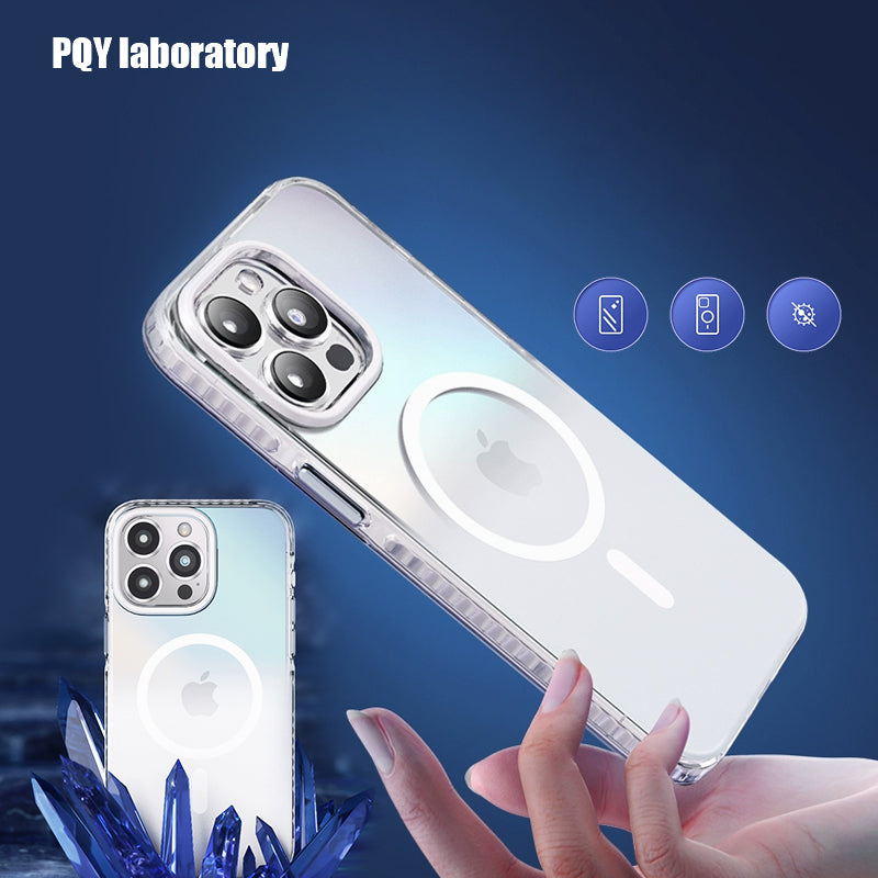 PQY Ice Crystal Magnetic MagSafe Shockproof Case Cover
