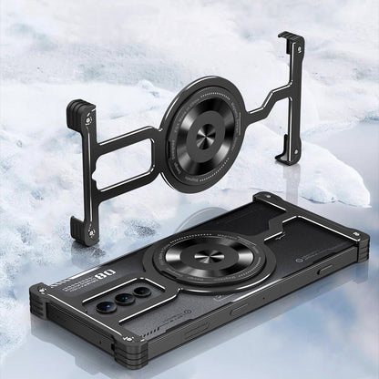 iy Bicolor Armor MagSafe Aluminum Alloy Kickstand Shockproof Metal Case Cover