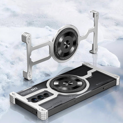 iy Bicolor Armor MagSafe Aluminum Alloy Kickstand Shockproof Metal Case Cover