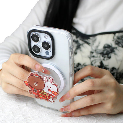 Line Friends Lunar New Year Magstand Tok Magnetic Airbag Stand Phone Grip Holder