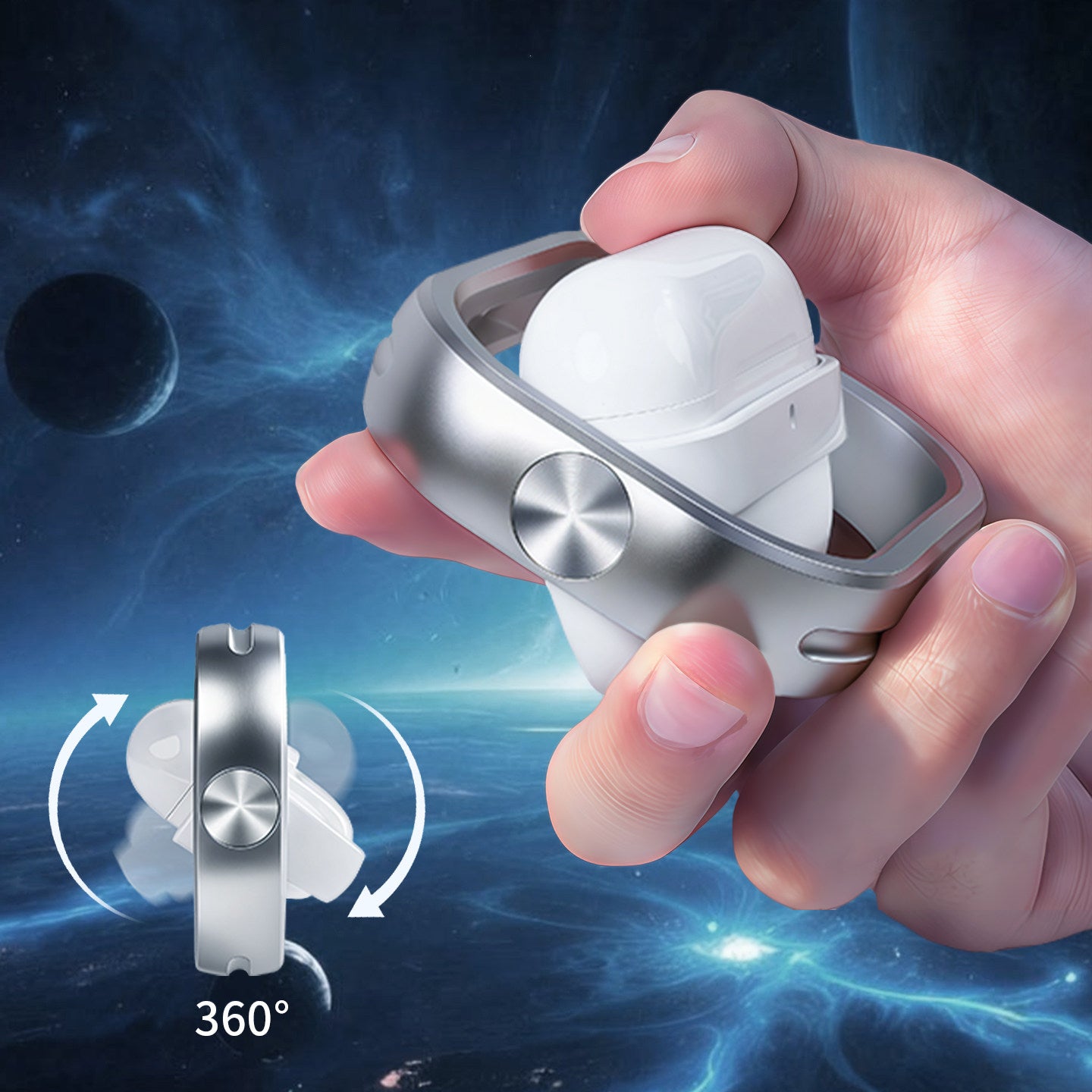 Oatsbasf Optical Spin 360° Rotating Stress-Relieving Apple AirPods Charging Case Cover