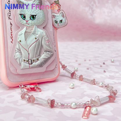 Nimmy Fashion Pets Natural Crystal Bracelet Embroidery Pendant Strap Phone Lanyard