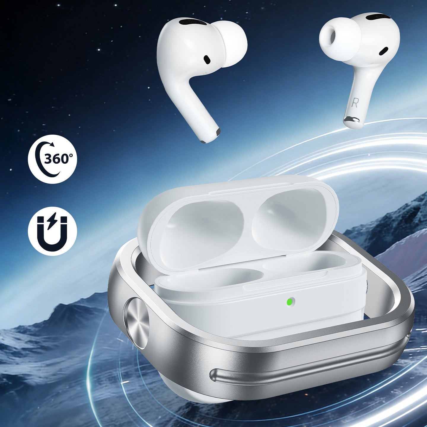 Oatsbasf Optical Spin 360° Rotating Stress-Relieving Apple AirPods Charging Case Cover
