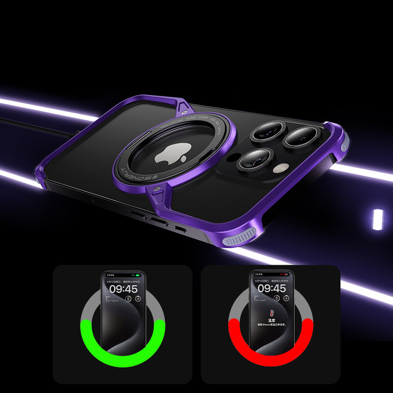 Armor King S Shell MagSafe Fulcrum Ring Stand Air Cushion Metal Case Cover