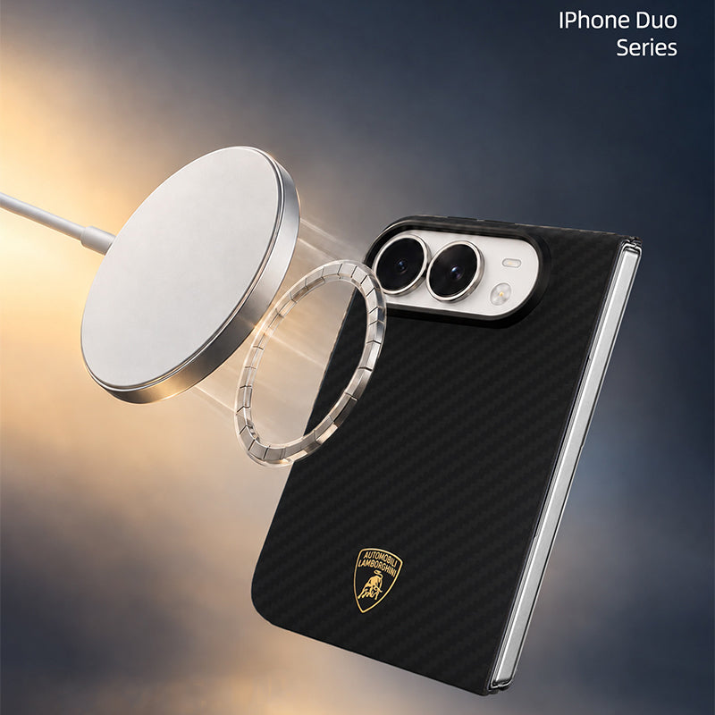Lamborghini MagSafe Aramid Fiber Foldable Protective Case for iPhone Duo