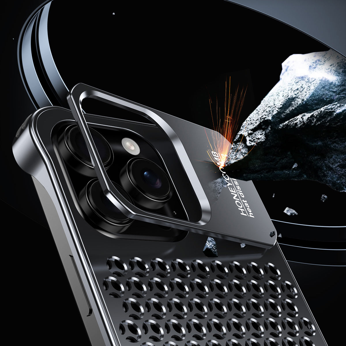 Armor King Lens Kickstand Heat Dissipation Metal Case Cover