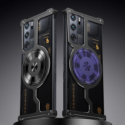 iy Bicolor Armor MagSafe Aluminum Alloy Kickstand Shockproof Metal Case Cover