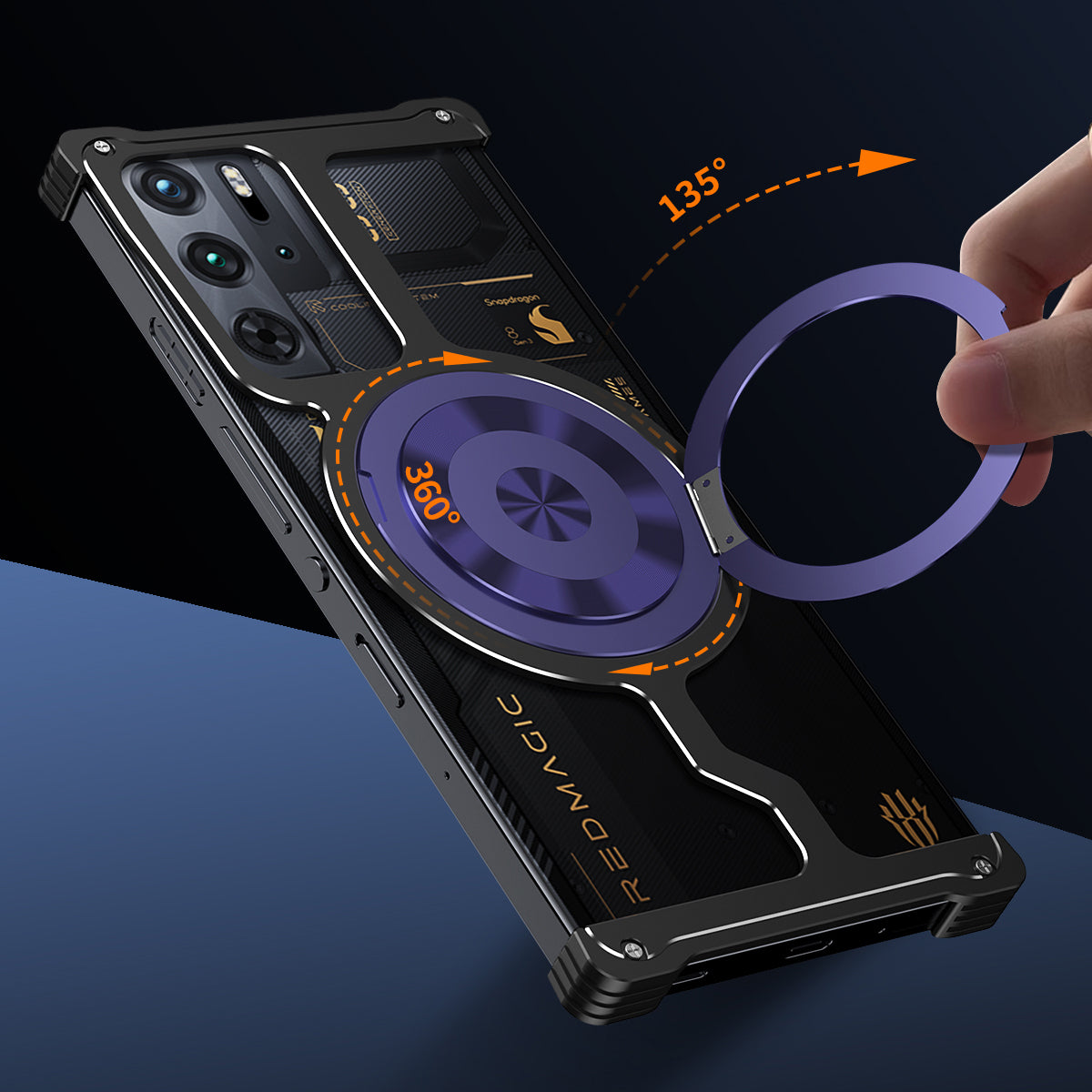 iy Bicolor Armor MagSafe Aluminum Alloy Kickstand Shockproof Metal Case Cover