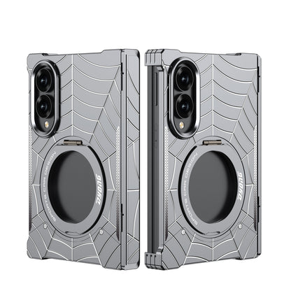 Armor King Spiderweb MagSafe Pivot Ring Stand Shockproof Frameless Metal Case Cover