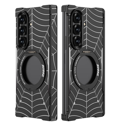 Armor King Spiderweb MagSafe Pivot Ring Stand Shockproof Frameless Metal Case Cover