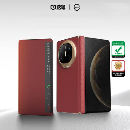 X-Doria Defense Ultra-Thin Luxury Clear View Window Genuine Leather Magnetic Flip Cover Case