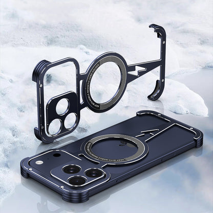 iy Bicolor Thor MagSafe Air Cushion Shockproof Kickstand Metal Case Cover