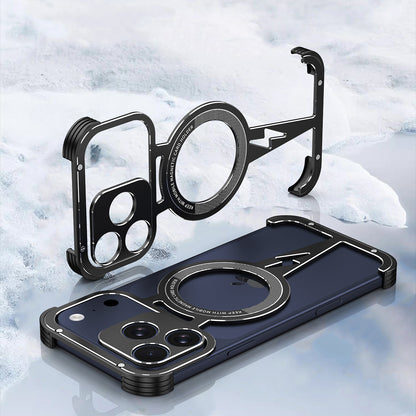 iy Bicolor Thor MagSafe Air Cushion Shockproof Kickstand Metal Case Cover