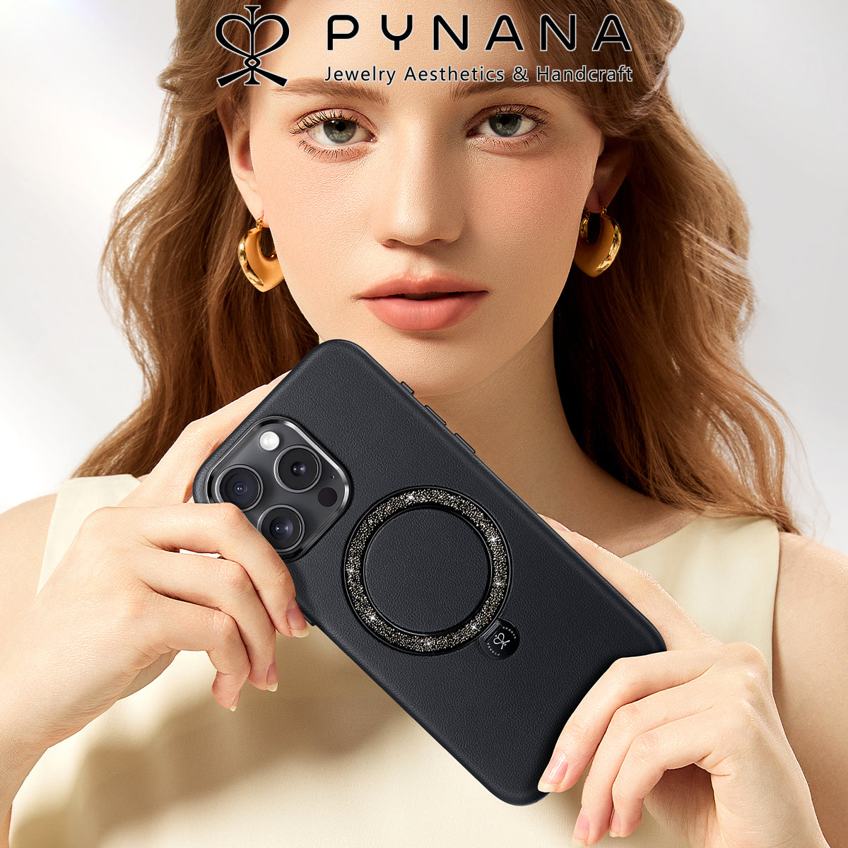 PYNANA Dancing Circle Jewelry Aesthetics & Handcraft MagSafe Ring Holder Protective Case Cover