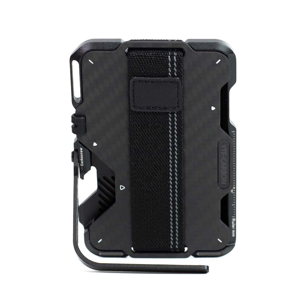 Armor King Magnetic Multi-Tool Metal Wallet Carbon Fiber Cover Card Holder