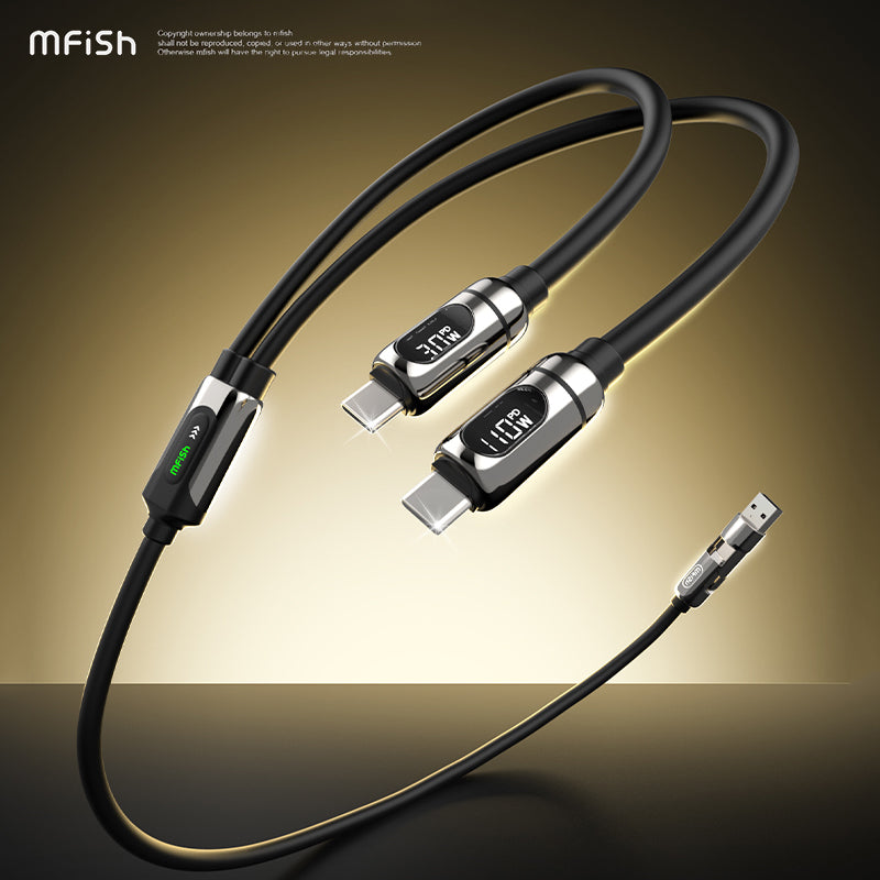 Mfish Gemini Dragon 140W USB-A+USB-C to Type-C*2 Data Cable Charging Line